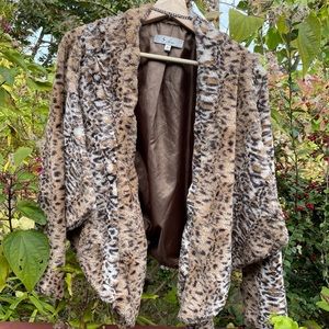 Faux Leopard Fur Coat